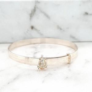 Childrens Bracelets Bangles: Sterling Silver Plain Adjustable Childs Bangle with Bear