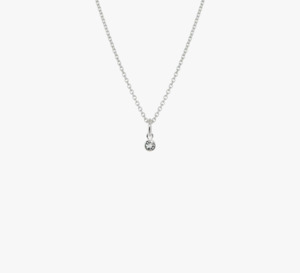 Evolve Sterling Silver White Topaz April Birthstone Necklace