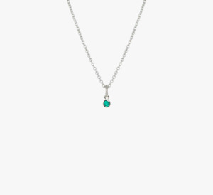 Evolve Sterling Silver Green Onyx May Birthstone Necklace