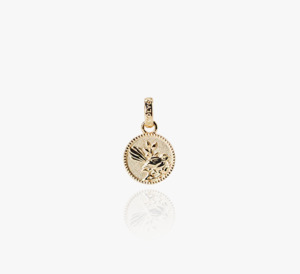 Evolve Necklaces Chains Pendants: Evolve Gold Plated Fantail Coin Pendant