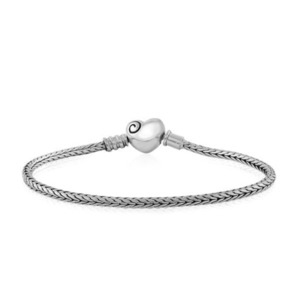 Evolve Silver Charm Bracelets: Evolve Silver Heart Clasp Bracelet