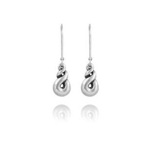 Evolve Sterling Silver Eternity Twist (Friends Always) Hook Drop Earrings