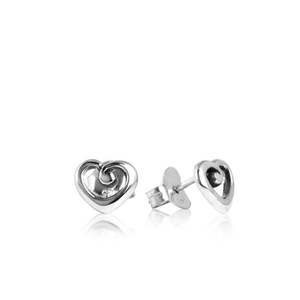 Evolve Earrings: Evolve Sterling Silver Heart of NZ (Love, Endearment) Stud Earrings