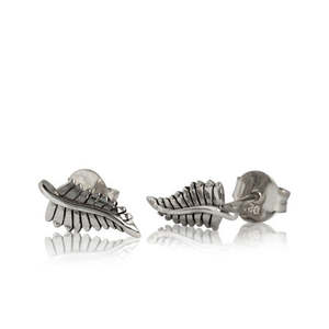 Evolve Sterling Silver Forever Fern Stud Earrings
