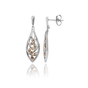 Evolve Earrings: Evolve Sterling Silver & Rose Gold Forest Vine (Family Love) Drop Stud Earrings