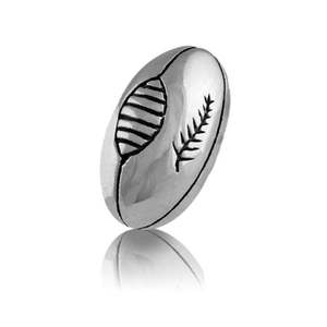 Sports Adventure: Evolve Sterling Silver Rugby Ball (World Champs) Charm