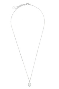 Georgini Necklaces: Georgini Sterling Silver Opal Glow Blackwattle White Created Opal Pendant