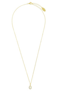 Georgini Gold Plated Opal Glow Blackwattle White Created Opal Pendant