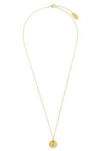 Georgini Gold Plated Opal Glow Blue Created Opal Evil Eye Medallion Pendant