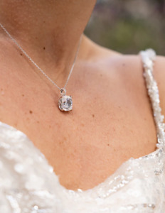 Georgini Sterling Silver Sydney Soiree Elaine Cushion Cut Pendant Necklace