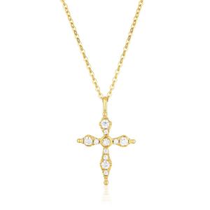 Georgini Necklaces: Georgini Gold Plated Bless Mini Cross Pendant Necklace