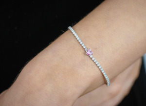 Georgini Bracelets: Georgini Sweetheart Tennis Bracelet with Pink and White Cubic Zirconias