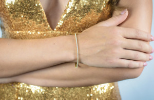 Georgini Bracelets: Georgini Milestone White Cubic Zirconia 2mm Gold Plated Tennis Bracelet