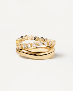 Pd Paola Rings: PD Paola 18ct Yellow Gold Plated Motion Gold Ring