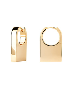 Pd Paola Earrings: PD Paola Gold Plated Chicago Hoop Earrings