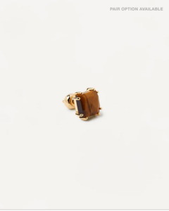 PD Paola 18ct Yellow Gold Plated Suki Tiger Eye Earrings