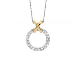 Ellani Necklaces: Ellani Gold Plated & Sterling Silver 13mm Circle Pendant Necklace