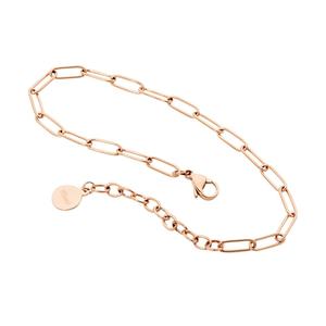 Ellani Bracelets: Ellani Stainless Steel & IP Rose Gold Plated Paperclip Chain Bracelet