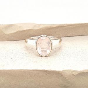 Sterling Silver Rose Quartz Solitaire Ring