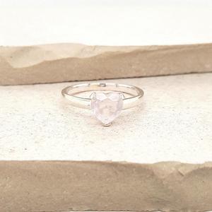 Sterling Silver Rose Quartz Solitaire Ring