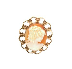 Estate 9ct Rose Gold Filigree Cameo Brooch
