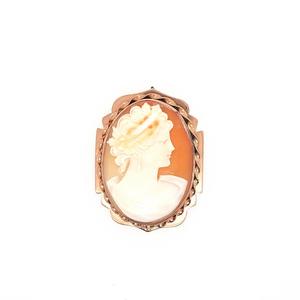 Estate Brooch: Estate 9ct Rose Gold Cameo Brooch
