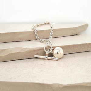 Silver Bracelets Bangles: Sterling Silver Belcher Bracelet with T-Bar