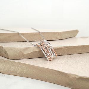 Silver Necklaces Pendants: Rose Gold Plated CZ Pendant Necklace