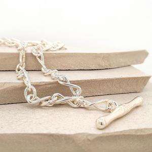 Sterling Silver Infinity 1:1 Figaro Cable Chain Necklace with Fancy Heavy Weight&hellip;