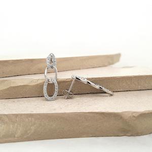 Silver Earrings: Sterling Silver CZ Drop Earrings