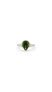 Green Sapphire & Diamond Ring in 18ct White & Rose Gold