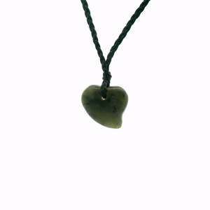 Greenstone: Greenstone Baby Heart Pendant on Cord
