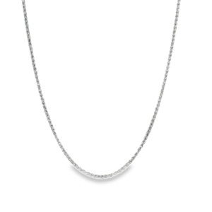 Gold Chains: 9ct White Gold 1.2m Fox Chain with Extender Chain