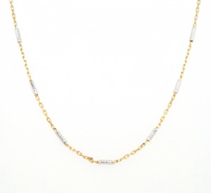 9ct Yellow Gold Two Tone Diamond Cut Bar/Trace Chain