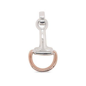 Sterling Silver & Rose Gold Plated Equestrian Horse Bit Pendant