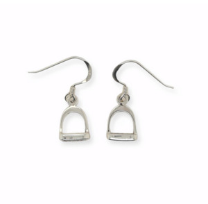 Equestrian Jewellery: Sterling Silver Equestrian Stirrup Drop Earrings