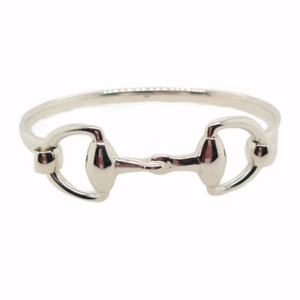 Sterling Silver Equestrian Horse Buckle Bangle