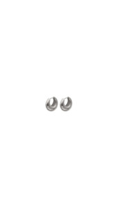 Earrings: Sterling Silver Crescent Shape Huggie Earrings