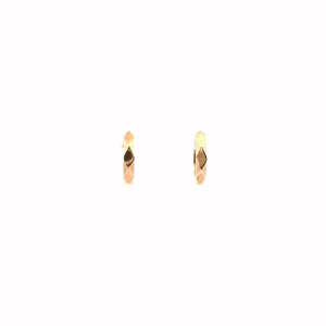Boxing Day Sale Gold Jewellery: 9ct Rose Gold Patterned 2.6mm x 10mm Huggie Earrings