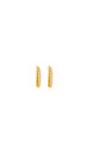 Boxing Day Sale Gold Jewellery: Twisted Half Hoop Stud Earrings in 9ct Yellow Gold