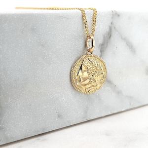 Boxing Day Sale Gold Jewellery: 9ct Yellow Gold Ancient Greek Medallion Pendant