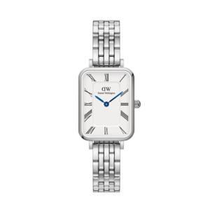 Daniel Wellington 20x26 Quadro Roman Numerals 5-Link Silver Watch