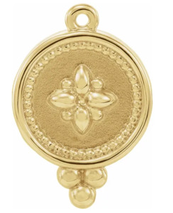 Boxing Day Sale Gold: 14ct Yellow Gold Decorative Round Dangle Pendant ONLY