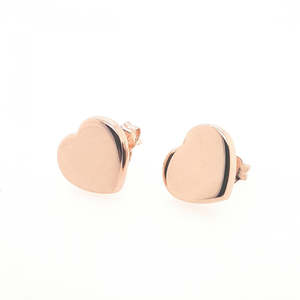 Heart Stud Earrings in 9ct Rose Gold