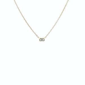 Sapphire 9k Yellow Gold East West Claw Set Necklace