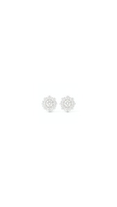 Laboratory Grown Diamond Flower Cluster Stud Earrings in 10ct White Gold