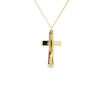Crosses: 9ct Yellow Gold Plain Cross Pendant
