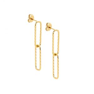 Gift Guide Under 50: Ellani Sterling Silver & IP Yellow Gold Plated Double Open Oval Drop Stud Earrings
