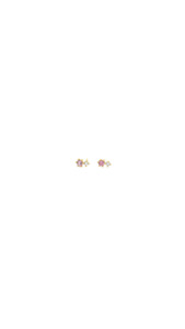 Gift Guide Under 500: Pink & White Sapphire Stud Earrings in 14ct Yellow Gold