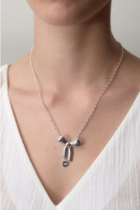 Karen Walker Sterling Silver Large Bow Necklace